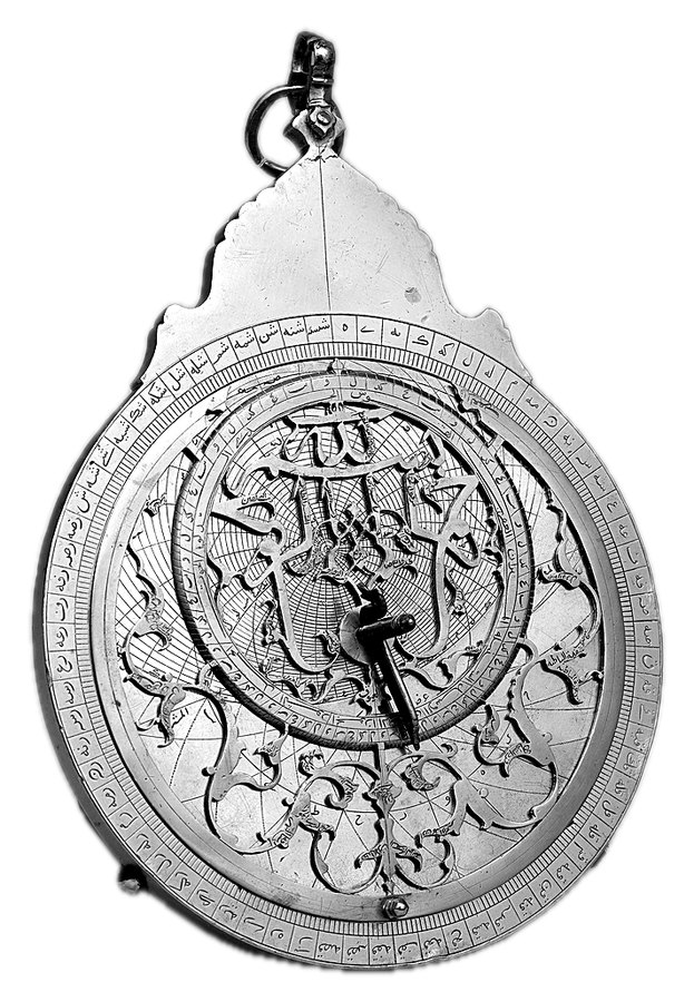 A brass astrolabe