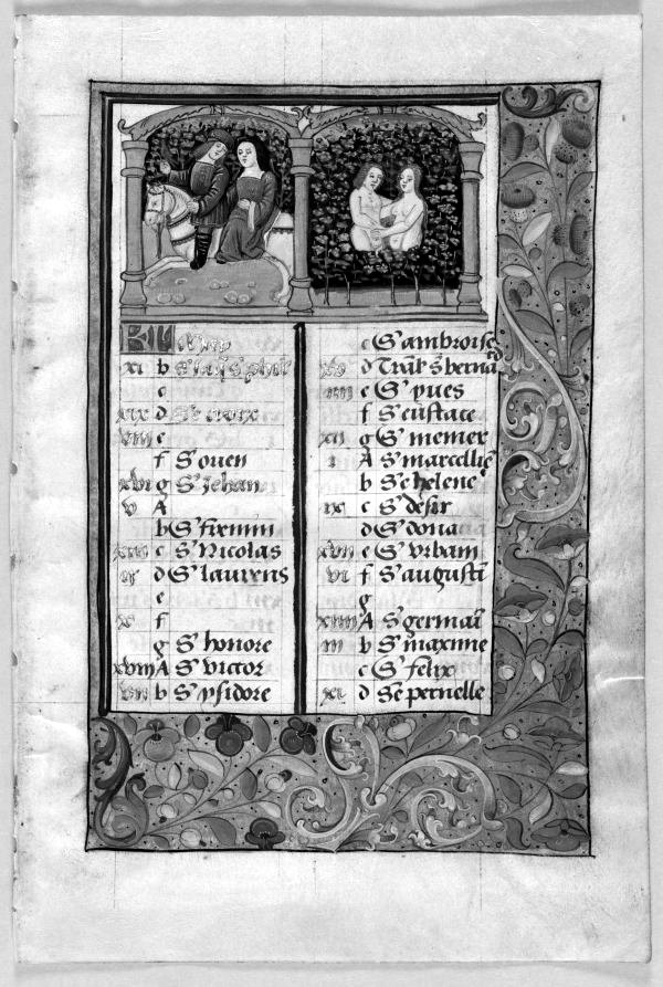 Calendar page for May from a Book of Hours
