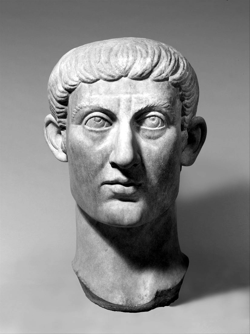 Marble head of the Emperor Constantine