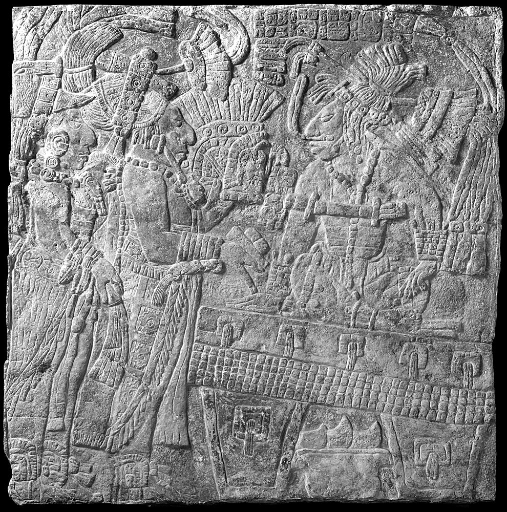 Maya relief with an enthroned ruler